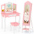 2 Pieces Kids Vanity Set and Jewelry Armoire Cabinet with Full-length Mirror-Pink B593-HY10313+HW68464
