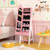 2 Pieces Kids Vanity Set and Jewelry Armoire Cabinet with Full-length Mirror-Pink B593-HY10313+HW68464