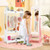 2 Pieces Kids Vanity Set and Jewelry Armoire Cabinet with Full-length Mirror-Pink B593-HY10313+HW68464