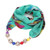 Hollow Beads Embellished Floral and Leaves Prints High Fashion Scarf Necklace - Green Colorful A392-fasn0318