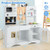 Kids Kitchen Playset with Microwave and Coffee Maker for Ages 3+-White - Color: White D681-TM10098WH