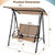 2-Seat Outdoor Canopy Swing with Comfortable Fabric Seat and Heavy-duty Metal Frame-Beige - Color:  D681-NP10403BE