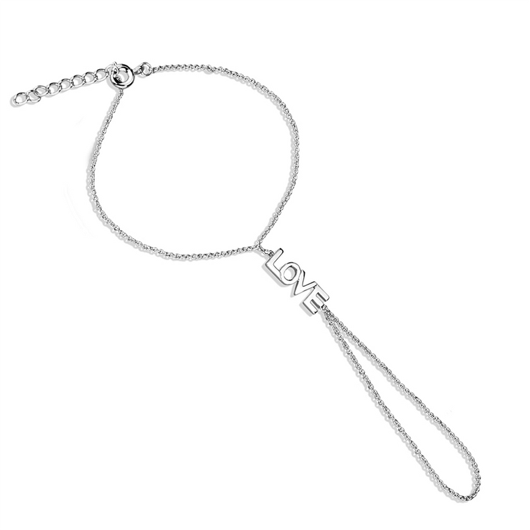 3W1042 - Rhodium Brass Bracelet with No Stone A874-3W1042