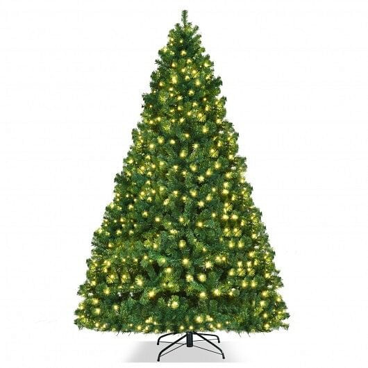 8 Feet PVC Artificial Christmas Tree with LED Lights-8 ft - Color: Green - Size: 8 ft D681-CM20640