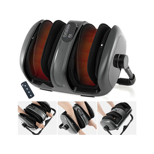 Foot and Calf Massager with Heat for Blood Circulation Pain Relief-Gray - Color: Gray D681-JS10033US-GR