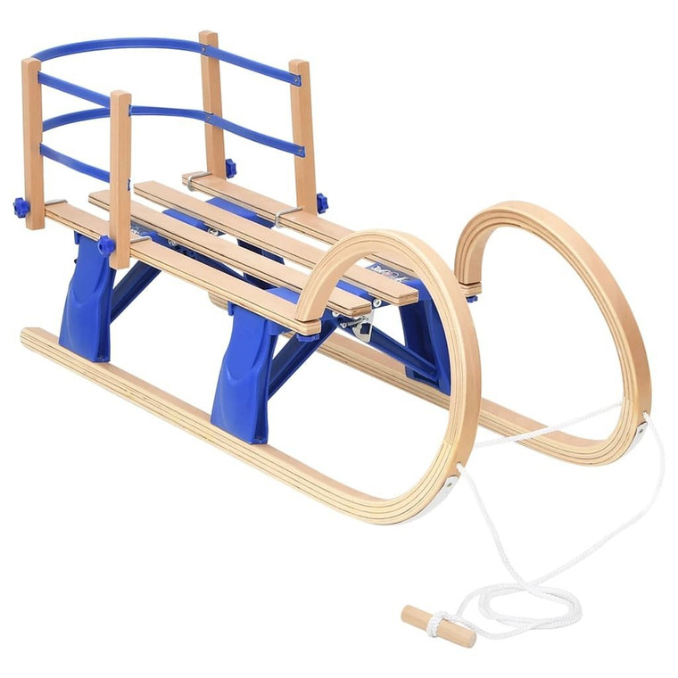  Foldable Sledge with Backrest 43.3" Plywood A949-93700