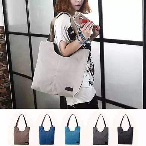 Color: Denim Blue - NATURA Cotton Canvas Tote By Journey Collection K290-10679467781