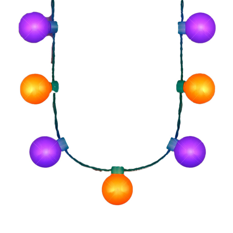 Large Light Party Globes Halloween Parade Necklace A706-LLGMGLN-ORPR
