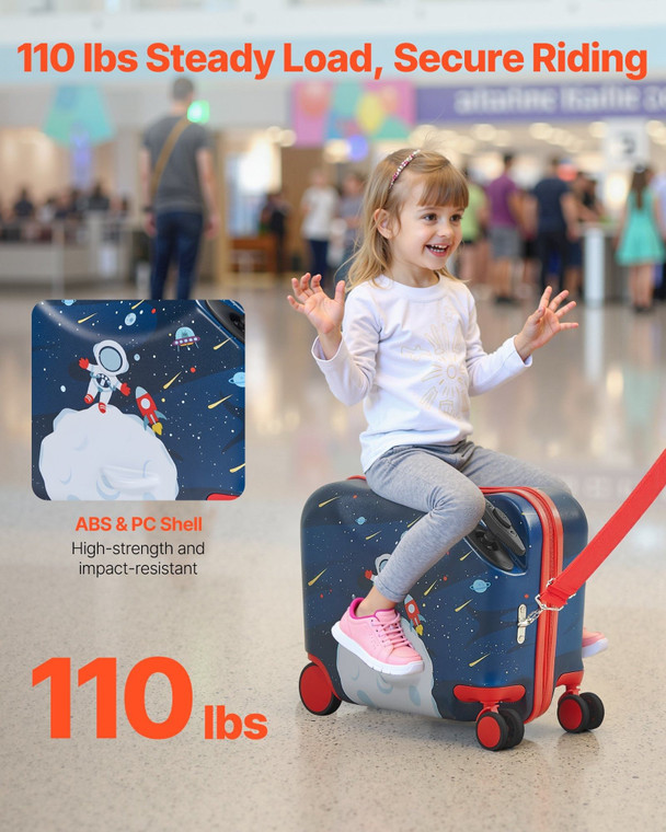 Ride-on Luggage, 26 L Capacity, 18 Inches Tow Along Toddler Carry on Luggage with Wheels, Adjustabl E415-FDDQXXLXXLK1Y8UF6001V0