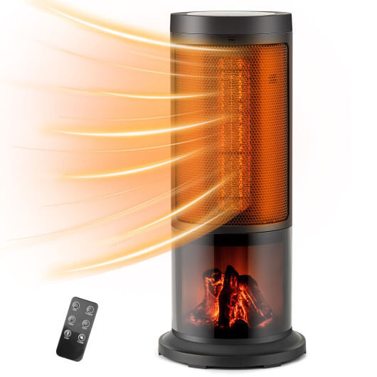 17 Inch 1500W Portable Tower Space Heater with 135?° Oscillation-Black - Color: Black D681-ES10390US-BK