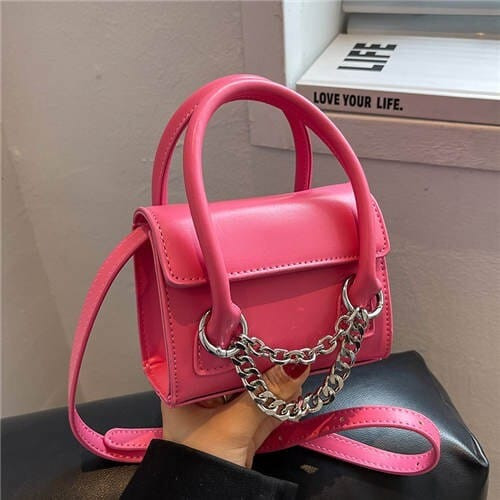 Classic Design Alloy Chain Tassel Decorated Women Mini Wholesale Handbag - Rose A392-fhbg0351