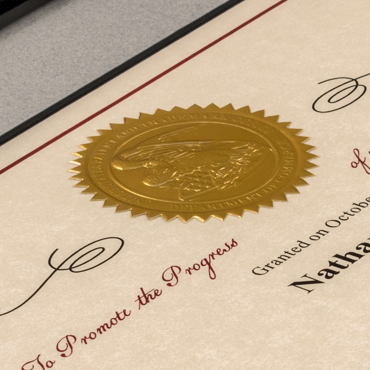 10 Millionth Framed Patent Certificate
