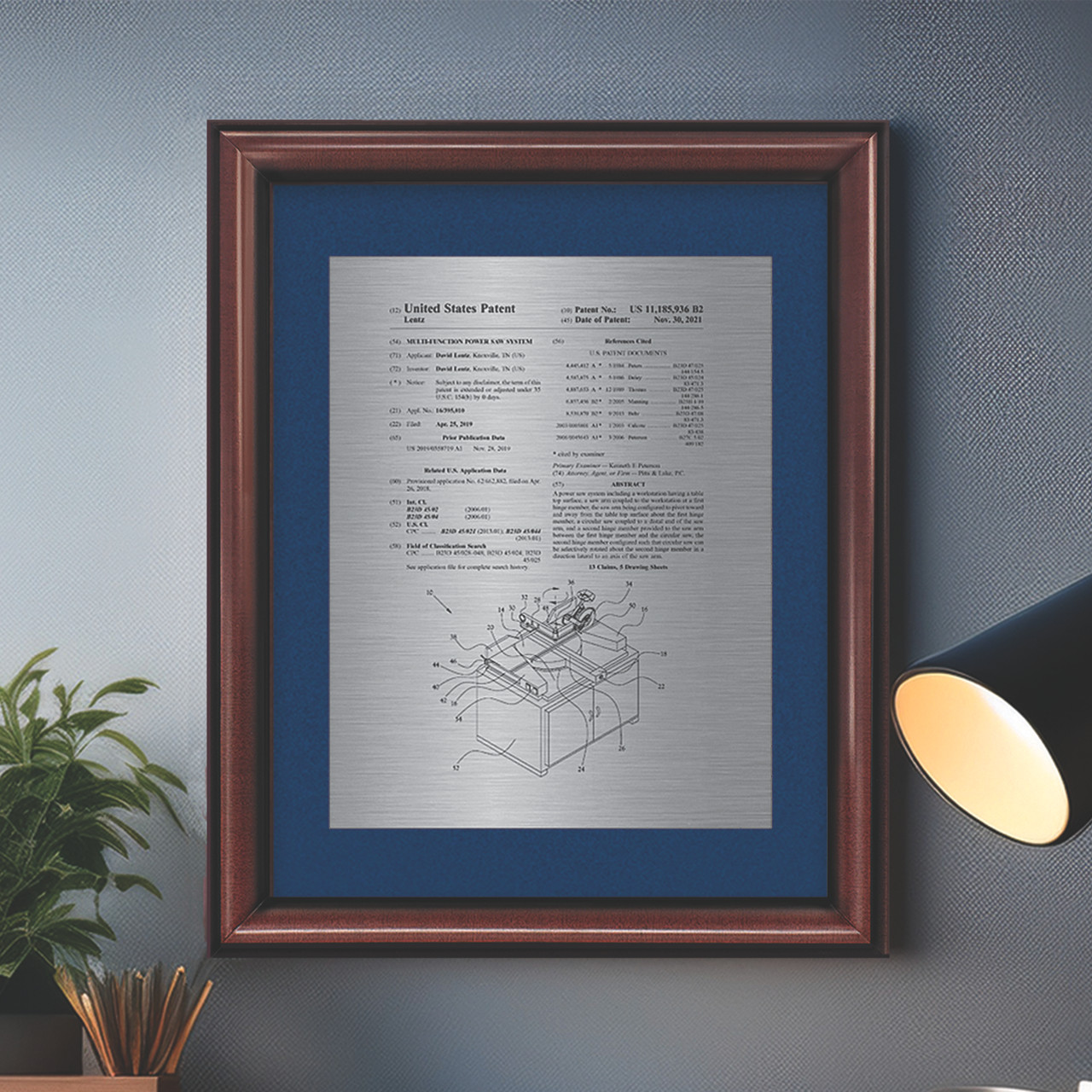 Framed Patent Front Page