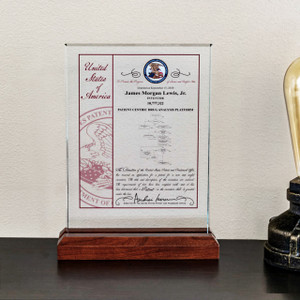 Glass Desk Award for Patent - 10 Millionth Cover Design Glass Desk Award for Patent - 10 Millionth Cover Design