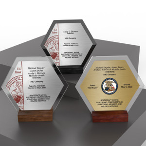 Acrylic Desktop Patent Awards - Hex Award Acrylic Desktop Patent Awards - Hex Award