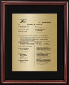 Framed Patent Front Page for Foreign Patents - Patent Plaque