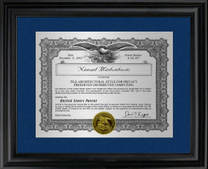 Metal Certificate Patent Frame Award Metal Certificate Patent Frame Award