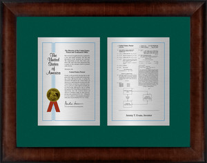 Patent Framing - Large Patent Frame Award - Green Patent Framing - Large Patent Frame Award - Green