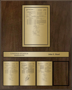 Brass on Walnut Perpetual Patent Grant Award Brass on Walnut Perpetual Patent Grant Award