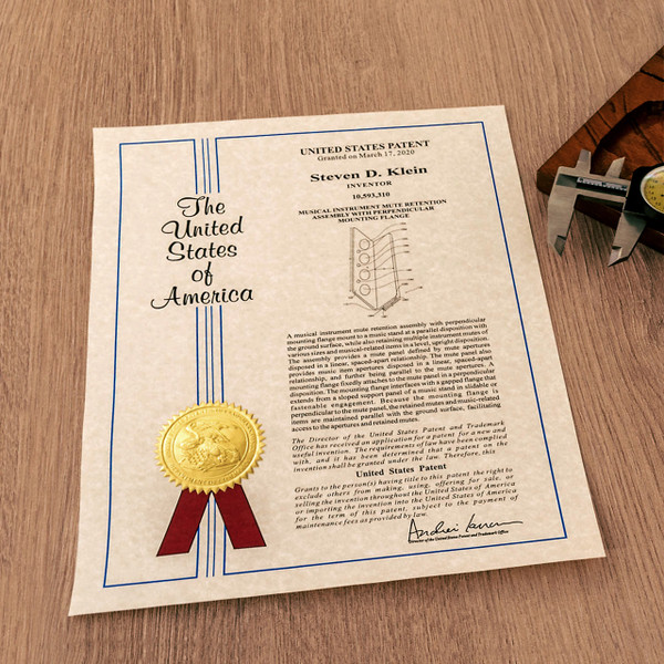 Modern Cover Patent Certificate