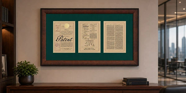 Custom framed patent awards