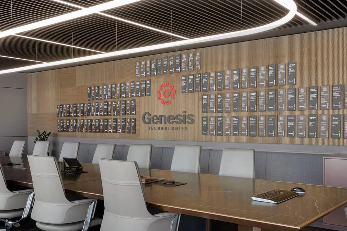 3D rendering of an Aspire space-saving patent wall