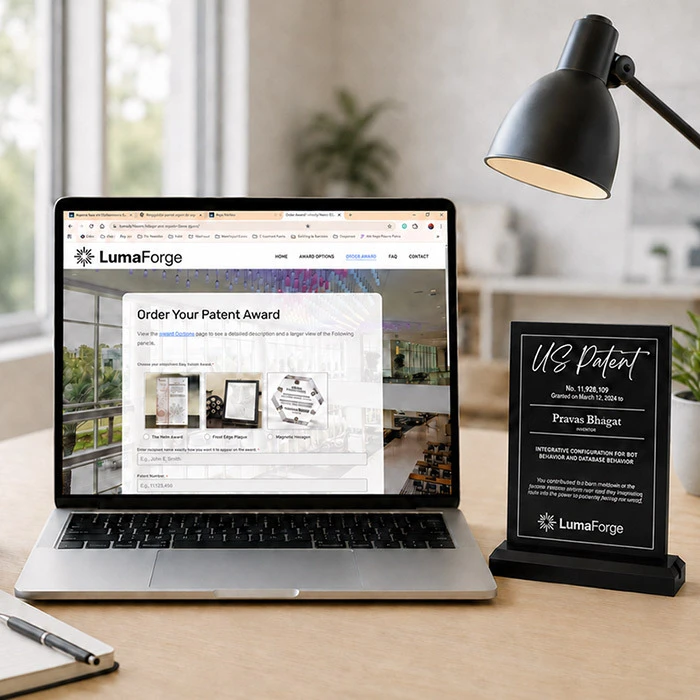 Inventor recognition portal shown on a laptop
