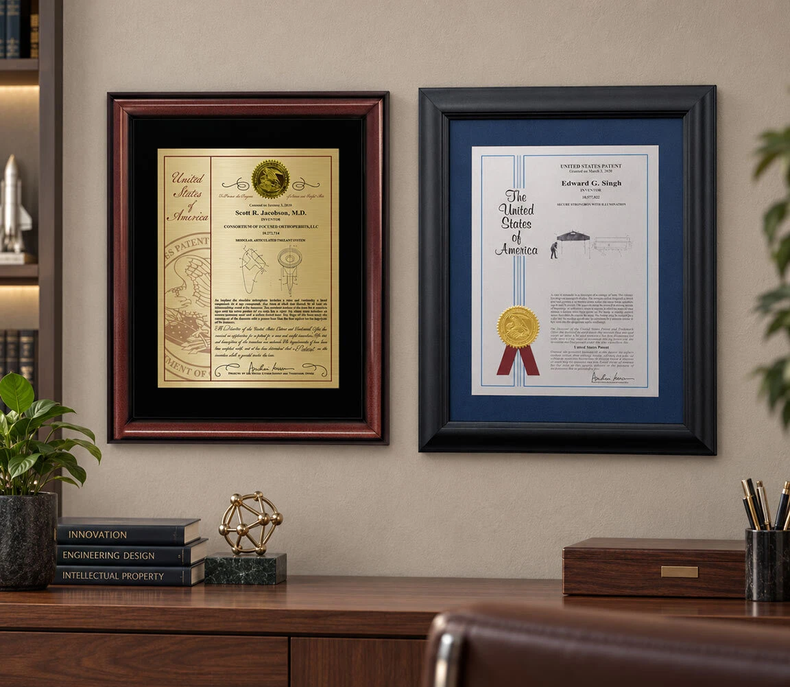 A selection of personalized patent frames