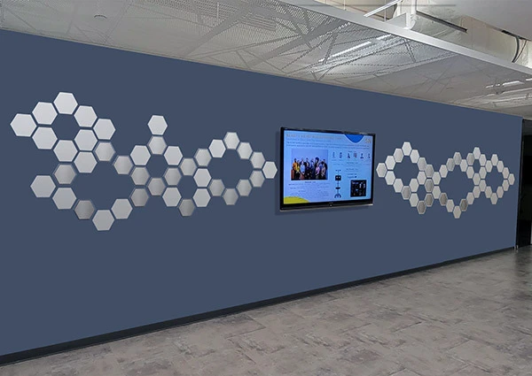 3D rendered example of the proposed custom patent wall