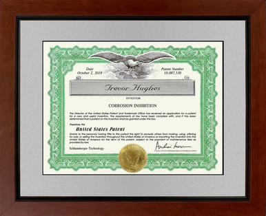 Framed Patent Certificate Paper Framed Patent Certificate Paper