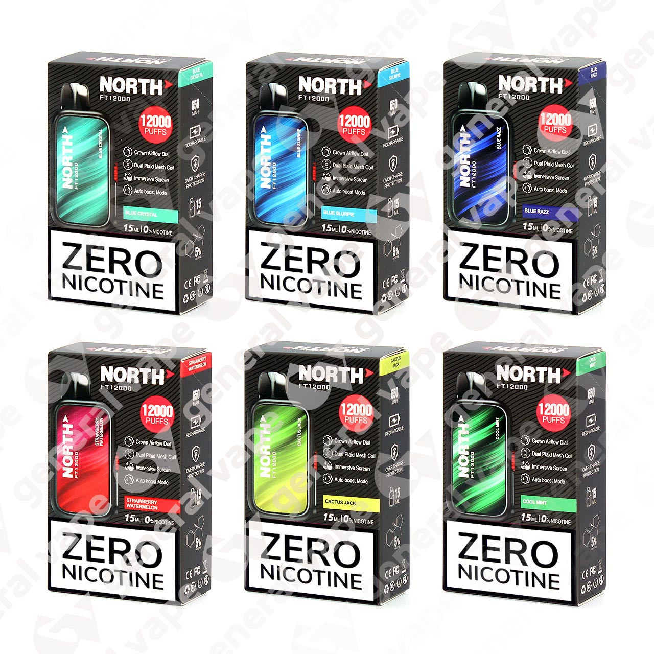 North Vape FT12000 ZERO Nicotine 0% Disposable