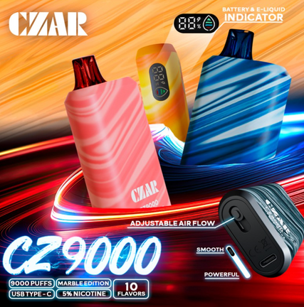 Review CZAR CZ9000 & 9000 puffs Disposable Vape | Buy now!