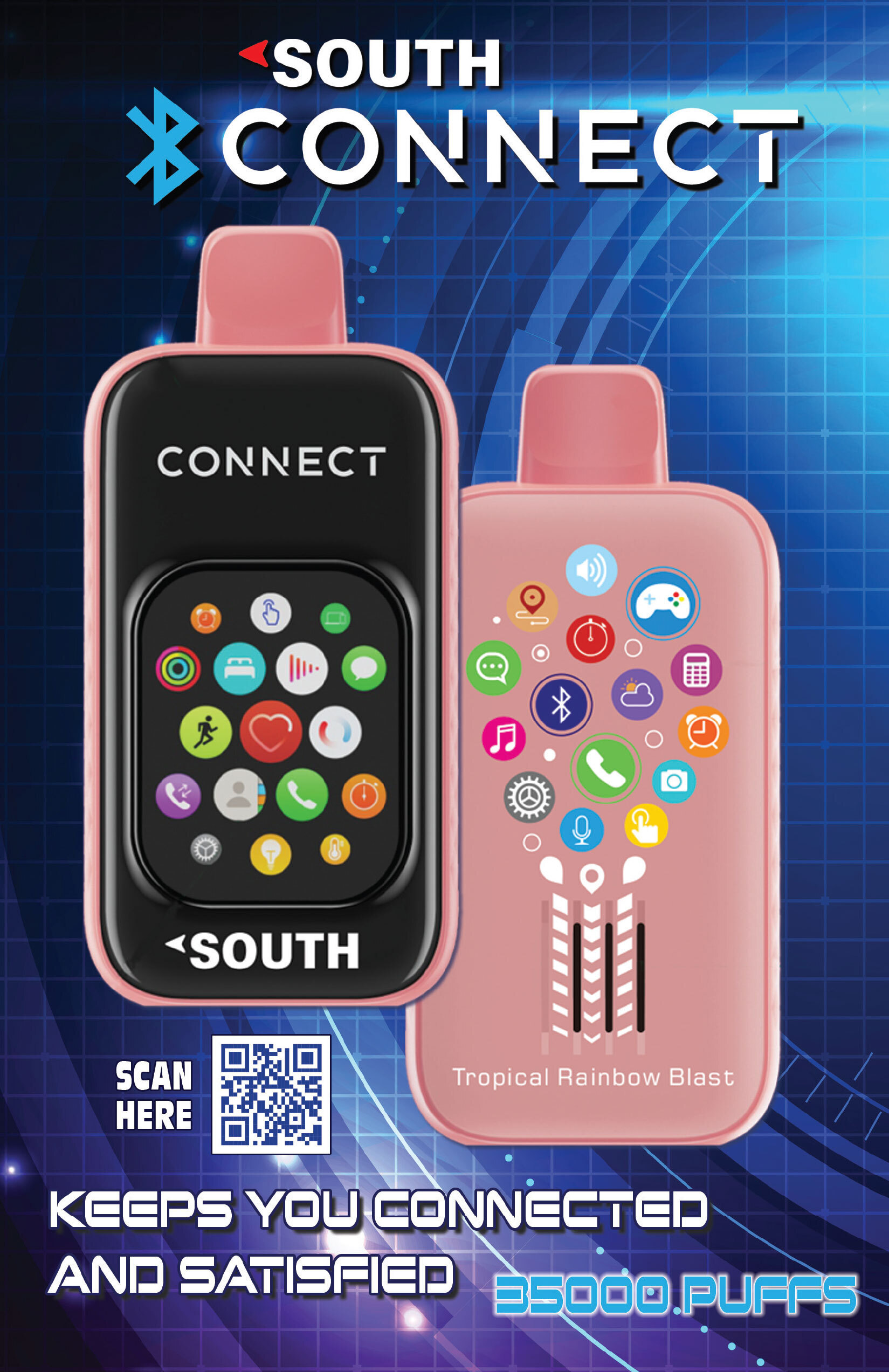 Bluetooth Vape Disposable SOUTH CONNECT BY NORTH 35K PUFFS PHONE VAPE  DISPOSABLE - Vape Bluetooth Vape Device