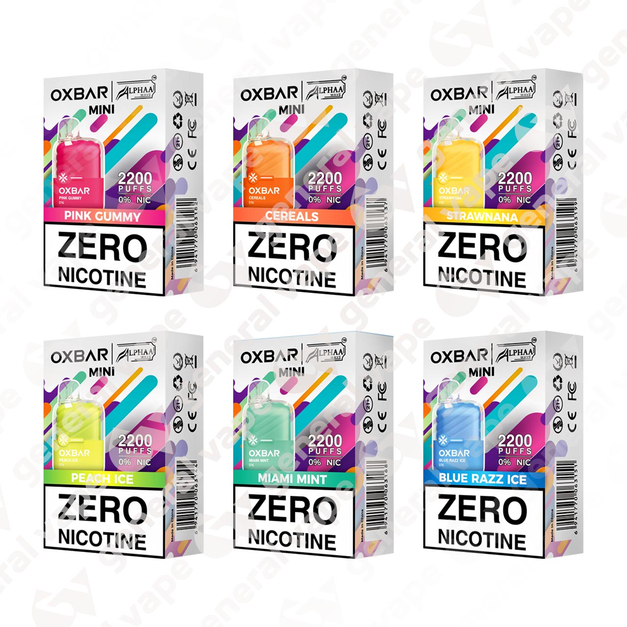 OXBAR Mini 2200 ZERO Nicotine 0% Disposable Vape | NICOTINE FREE