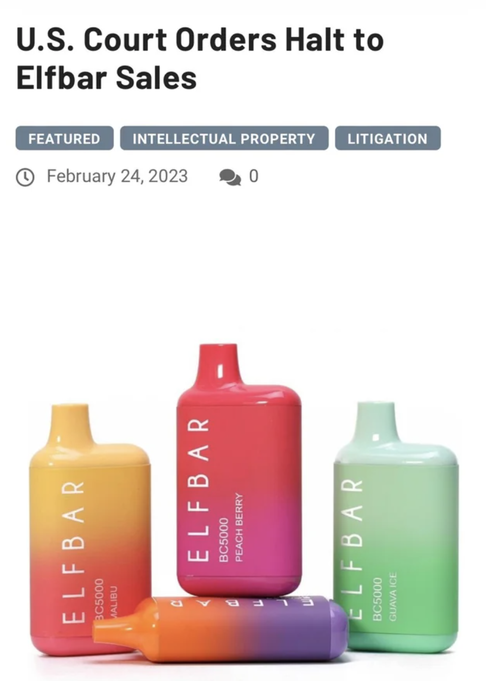 FDA Restricted import of ELF BAR (EBDESIGN) & ESCO BARS FDA Restricted import of ELF BAR (EBDESIGN) & ESCO BARS