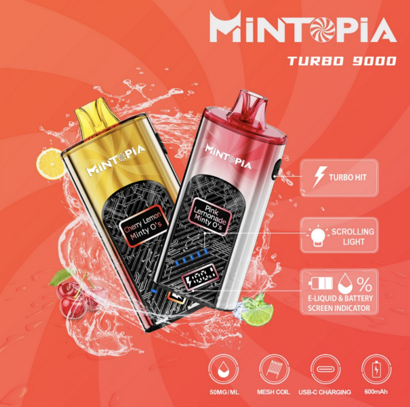 Review MiNTOPiA Turbo 9000 puffs vape. Specifications