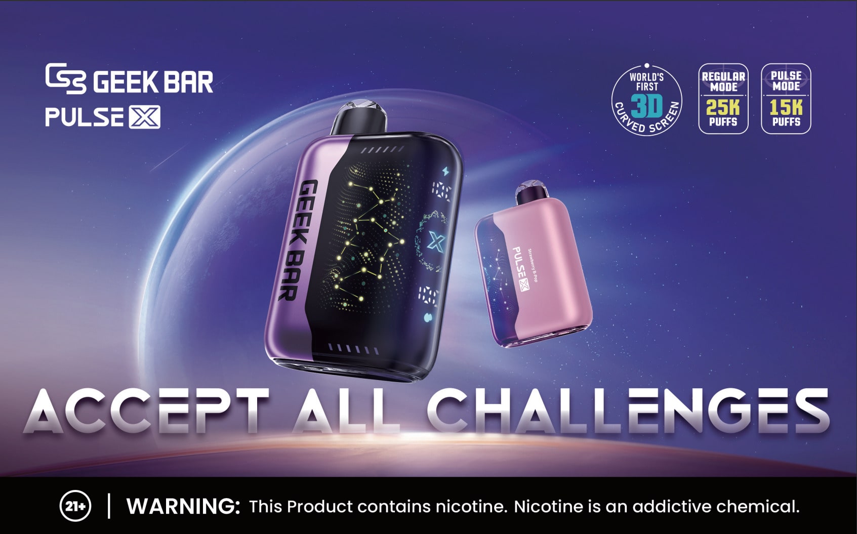 Review Geek Bar Pulse "X" 25K Puffs World's First 3D Curved Screen