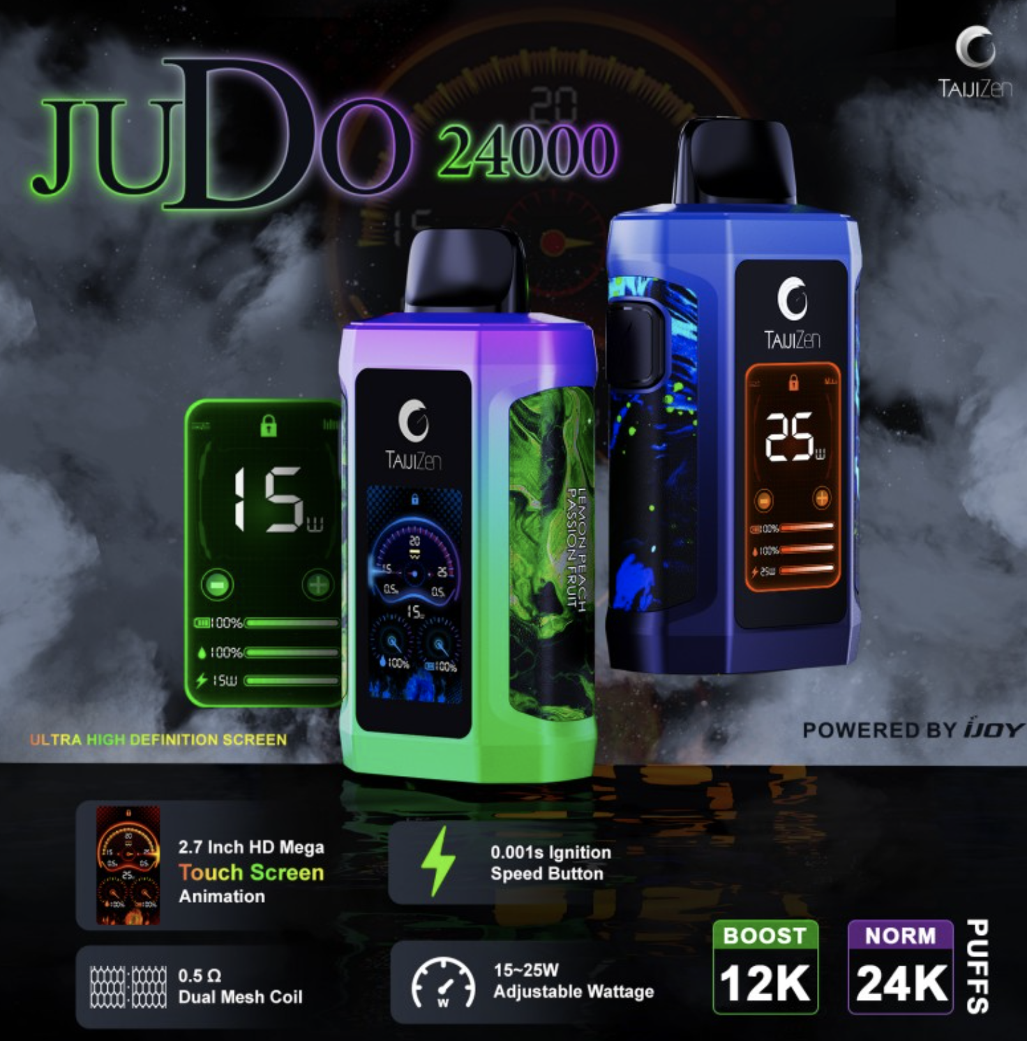 Review TaijiZen Judo 24000 Puffs Vape by iJoy. Specifications - General Vape