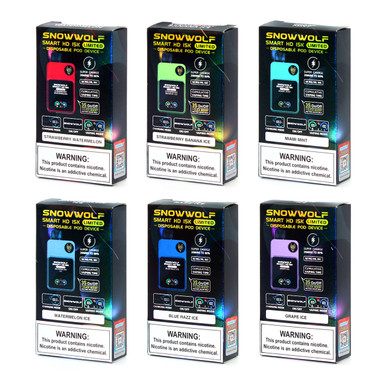 snowwolf smart hd 15000 puffs limited disposable vape SnowWolf Smart HD 15K Disposable Vape