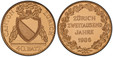 1078474 SWITZERLAND. Zurich. 1986 AV, AR & AE 3 Piece Medals Set. PCGS MS70.  Lion supporter with shield of arms (AV), city view (AR) and wreath above shield of arms (AE) / Legend and date within wreath (AV), lion supporter with shield of arms (AR...