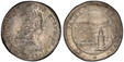 1081415 ITALIAN STATES. Livorno. Cosimo III de'Medici. (Grand Duke, 1670-1723). 1697 AR Tollero. PCGS AU58.  27.10gm. COSMVS III MAG DVX ETRVRIAE VI. Crowned and draped narrow bust, right / ET PATET – ET FAVET. View of the port of Livorno. KM 16.4...