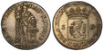 1081031 NETHERLANDS. Holland. 1791 AR 3 Gulden, 60 Stuiver. NGC UNC Details Cleaned.  Edge: Reeded. MO.ARG.ORD.FAED.BELG.HOLL. Crowned shield of arms with flat top divides denomination / HAC NITIMVR - HANC TVEMVR. Platform beneath standing Dutch m...