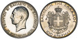1082940 GREECE. George II. (King, 1922-1924, 1935-1947). ND (1940) AR 100 Drachmai. PCGS PR65.  By O. Steinberger and F. Kovacs . Edge: Reeded. ΓΕΩΡΓΙΟΣ Β! ΒΑΣΙΛΕΥΣ ΤΩΝ ΕΛΛΗΝΩΝ// 25 ΝΟΕΜΒΡΙΟΥ 1935 . Portrait of King George B' head left / ΒΑΣΙΛΕΙΟΝ...