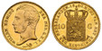1083365 NETHERLANDS. William I. (King, 1815-1840). 1840 (lis) (caduceus) AV 10 Gulden. NGC MS65.  By Auguste-François Michaut. Utrecht. Edge: Reeded. GOD*ZY*MET*ONS*. WILLEM KONING - DER NED. G.H.V.L. Head left; (anchor) below truncation / (date) ...