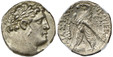 1084723 GREEK. PHOENICIA. Tyre. Struck Yr. 30 (97/6 BC). AR Didrachm or Shekel. NGC Ch. XF (Choice Extremely Fine) Strike 5/5 Surface 4/5.  27mm. 13.97gm. Laureate head of Melkart right, lion skin around neck / Eagle standing left on prow; palm fr...