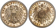1084168 GERMAN STATES. Lubeck. 1910-A AR 3 Mark. PCGS PR66 Cameo.  Berlin. Edge: GOTT MIT UNS. Double imperial eagle with divided shield on breast / Crowned imperial eagle, shield on breast. KM 215; Jaeger 82.

Please use this link to verify the P...
