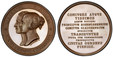 1083209 GREAT BRITAIN. Victoria & Albert. (Queen, 1837-1901). 1845 AE Medal. PCGS SP65BN (Brown).  By F.F. Helfricht. Edge: Plain. 39mm. 26.34gm. Conjoined busts of Queen Victoria and Prince Albert, left / Eleven-line inscription. BHM 2203; BDM II...