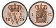 1083681 NETHERLANDS. William III. 1870 CU Cent. PCGS MS65RB (Red-Brown).  Crowned W divides date / Crowned arms divides value. KM 100. Sword.

Please use this link to verify the PCGS certification number <a href="http://www.pcgs.com/cert/61220241/...