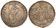 1084690 GERMAN STATES. Brunswick-Wolfenbuttel. Friedrich Ulrich. (Duke, 1613-1634). 1615 (o) AR Thaler. NGC AU58.  Wild man standing, facing and holding tree trunk; D.G. in titles / Five-fold helmeted and decorated coat of arms. KM 52.1; Dav.-6303...