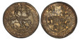 1084691 GERMAN STATES. Mansfeld-Friedeburg. Peter Ernst I, Bruno II, Gebhard VI, & Hans Georg IV. (1586-1601). (15)92 (i) AR Thaler, 24 Groschen. PCGS AU55.  Eisleben. PETER. ERN. BRVNO. GE. HA. G(E). P. Smaller, more compact shield of new Mansfel...